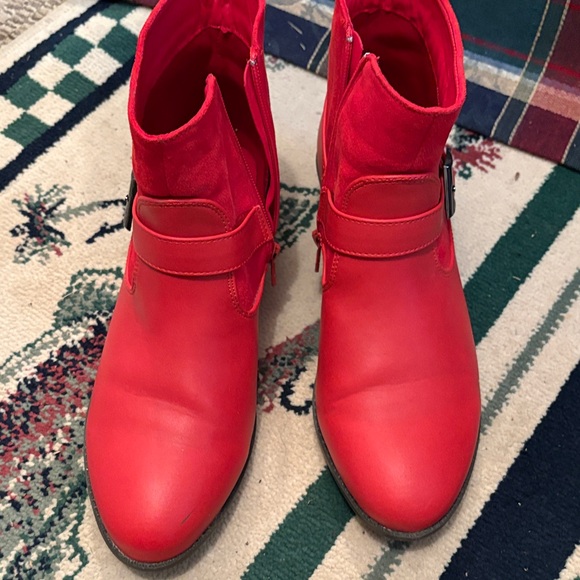 Trary Shoes - Trary Red Ankle Boots for Women